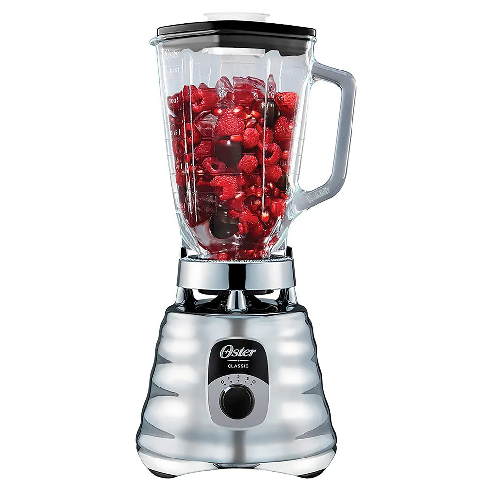 Licuadora clásica Oster® cromada con perilla ergonómica de 3 velocidades BLST4655