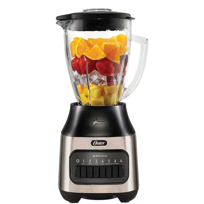 Licuadora Oster® con vaso de vidrio y 6 velocidades más pulso BLSTPEG-NPB