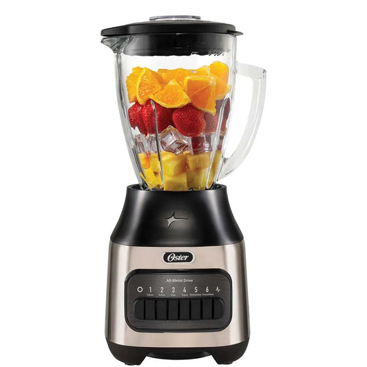 Licuadora Oster® con vaso de vidrio y 6 velocidades más pulso BLSTPEG-NPB