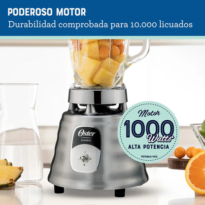 Licuadora clásica Oster® de acero inoxidable opaco con interruptor de palanca de 1 velocidad + pulso BLST4093